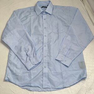 Santino Milano light blue sateen dress shirt XL = 18